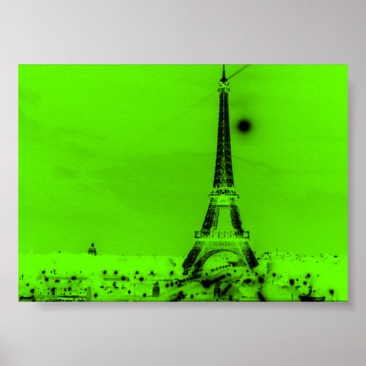 Lime Green Eiffel Tower Poster (Vorne)
