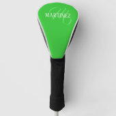 Lime Green Elegante Personalisierter Name Club Golf Headcover (Vorderseite)