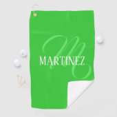Lime Green Elegante Personalisierter Name Club Golfhandtuch (Insitu)