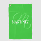 Lime Green Elegante Personalisierter Name Club Golfhandtuch (Vorderseite)