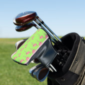 Lime Green Flamingo Golf Head Cover Headcover (In Situ)