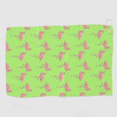 Lime Green Flamingos Muster Golfhandtuch (Horizontal)