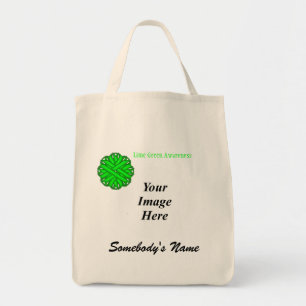 Lime Green Flower Ribbon Template by K Yoncich Tragetasche