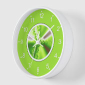 Lime Green Fraktal Art Uhr (Winkel)