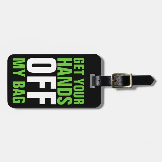 Lime Green Funny holt dir die Hände ab Gepäckanhänger (Vorderseite horizontal)