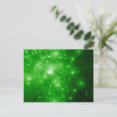 Lime Green Galaxy Burst Postkarte (Stehend Vorderseite)