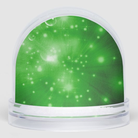 Lime Green Galaxy Burst Schneekugeln (Vorderseite)