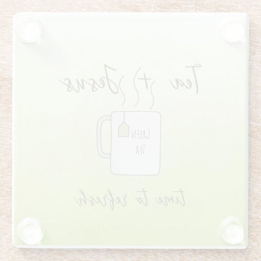 Lime Green Gebet Time Refresh Glasuntersetzer (Rückseite)