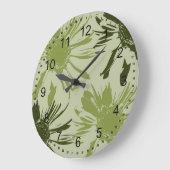 Lime Green Gerbera Blume Große Wanduhr (Winkel)