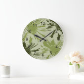 Lime Green Gerbera Blume Große Wanduhr (Zuhause)