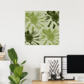 Lime Green Gerbera Blume Poster (Heimbüro)