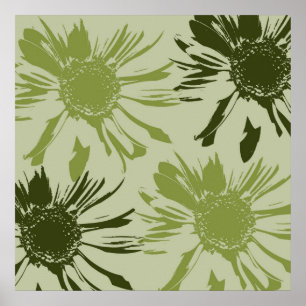 Lime Green Gerbera Blume Poster
