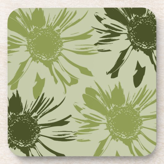 Lime Green Gerbera Blume Untersetzer (Vorderseite)
