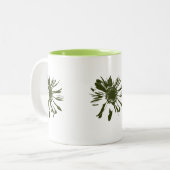 Lime Green Gerbera Blume Zweifarbige Tasse (Vorderseite Links)