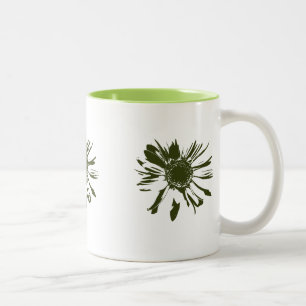 Lime Green Gerbera Blume Zweifarbige Tasse