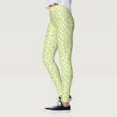 Lime Green Giraffe Spots Muster Abstrakt Leggings (Links)