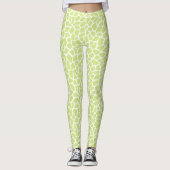 Lime Green Giraffe Spots Muster Abstrakt Leggings (Vorderseite)