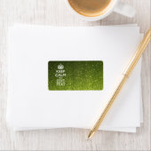 Lime Green Glamour Behalte Calm Sprichwort Adressaufkleber (Insitu)