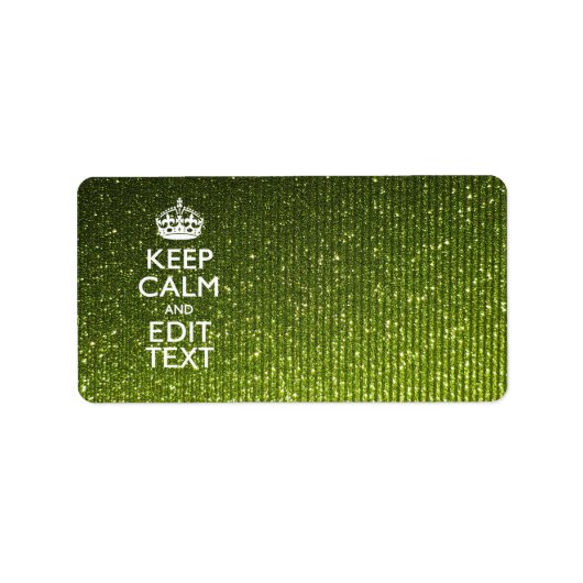 Lime Green Glamour Behalte Calm Sprichwort Adressaufkleber (Vorne)