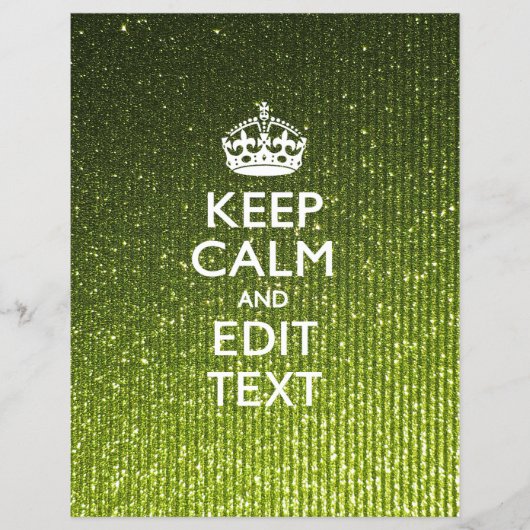 Lime Green Glamour Behalte Calm Sprichwort Flyer (Vorne)