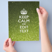 Lime Green Glamour Behalte Calm Sprichwort Flyer (Hand)