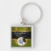 Lime Green Glitzer Sequin Disco Glitz Schlüsselket Schlüsselanhänger (Vorne)