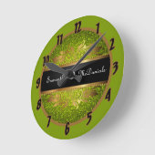 Lime Green Glitzer Sequin Disco Personalisierte Uh Runde Wanduhr (Winkel)