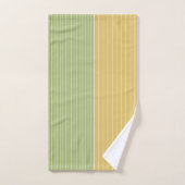 Lime Green Golden Stripes Badhandtuch Set (Handtuch)