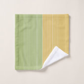 Lime Green Golden Stripes Badhandtuch Set (Waschlappen)