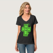 Lime Green Graffiti Cross T - Shirt (Vorderseite Vollansicht)