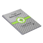 Lime Green & Gray Polka Dot Baby Showroom Gästebuc Notizblock (Rechte Seite)