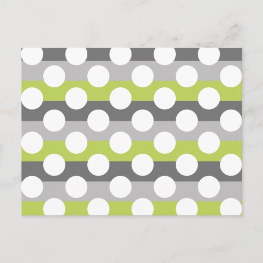 Lime Green Grey White Modern Polka Dot Pattern Postkarte (Vorderseite)