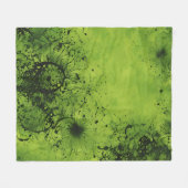 Lime Green Grunge with Black Accents Fleecedecke (Vorderseite (Horizontal))