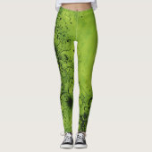 Lime Green Grunge with Black Accents Leggings (Vorderseite)