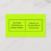 Lime Green Hairdresser Business Card Visitenkarte (Rückseite)