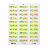 Lime Green Happy Birthday Address Label Sticker (Vorne)