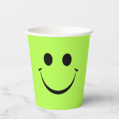 Lime Green Happy Face Birthday Pappbecher (Vorderseite)