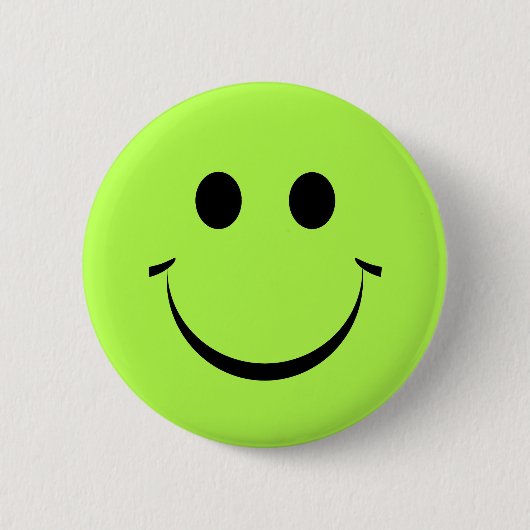 Lime Green Happy Face Button (Vorderseite)
