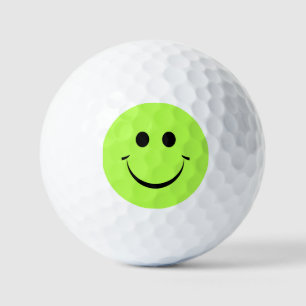 Lime Green Happy Face Golfball