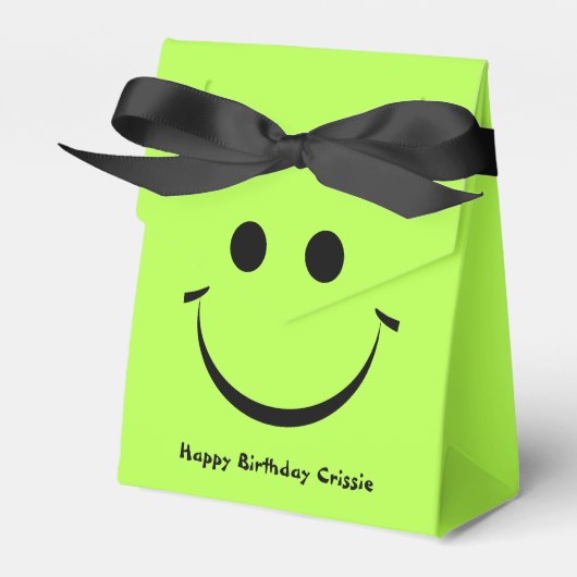 Lime Green Happy Face Personalisiert Geburtstag Geschenkschachtel (Vorderseite)