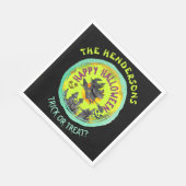 Lime green Happy Halloween Serviette (Ecke)