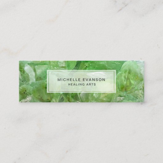 Lime Green Healing Arts Crystal Boho Mini Visitenkarte (Vorderseite)
