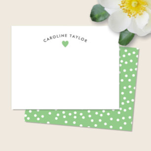 Lime Green Heart & Polka Dots Niedlich Girly Mitteilungskarte