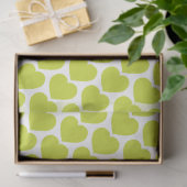 Lime Green Hearts Modern Sweet Love Notes Fun Seidenpapier (Geschenk)