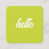 Lime Green Hello Chic Fett Text Quadratische Visitenkarte (Vorderseite)