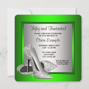 Lime Green High Heels Frauen Geburtstagsparty Einladung