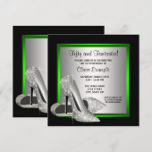 Lime Green High Heels Frauen Geburtstagsparty Einladung (Vorne/Hinten)