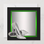 Lime Green High Heels Frauen Geburtstagsparty Einladung (Rückseite)
