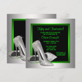 Lime Green High Heels Frauen Geburtstagsparty Einladung (Vorne/Hinten)