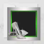 Lime Green High Heels Frauen Geburtstagsparty Einladung (Rückseite)